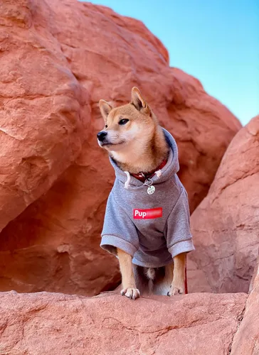 Vista 2 de ChoChoCho Sudadera con capucha y suéter para perros – Elegante ropa urbana de algodón para gatos y cachorros en gris – S, M, L