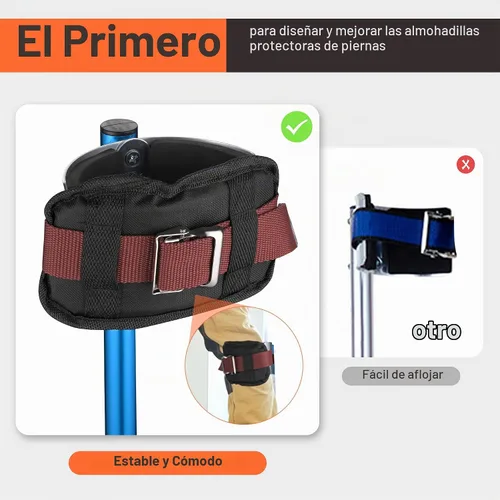 Vista 3 de Yescom Zancos para paneles de yeso de 24 a 40 pulgadas, ajustable, de aluminio, con rodilleras, protección para pintor, cinta azul Non-slip blue