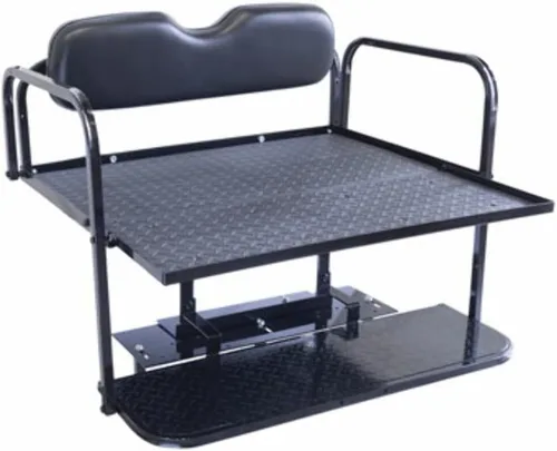 Vista 3 de Performance Plus Carts Club Car DS - Kit de asiento trasero plegable para carrito de golf, compatible con modelos 2000.5 en adelante (negro)