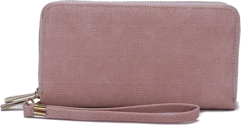 Vista 81 de MKF Collection Mia K - Cartera de pulsera para mujer, pequeña cartera de cuero vegano para tarjetas de crédito con cremallera y bolsillo