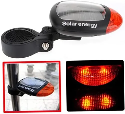 Vista 4 de Luz trasera solar de la bici Energía solar LED Luz trasera de la bici Advertencia