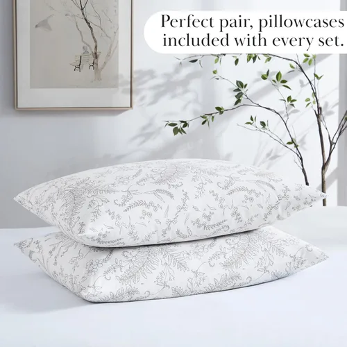 Vista 128 de Southshore Fine Living, Inc. Colección Winter Brush, juego de sábanas de 3 piezas para cama individual, sábana bajera con bolsillo profundo de 14