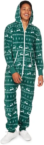 Vista 2 de Tipsy Elves - Enterizo navideño para adultos, cómodo, festivo y a juego para hombres y mujeres con bolsillos prácticos