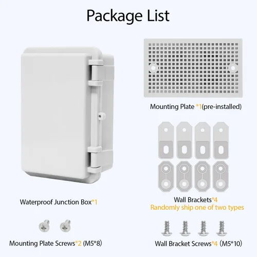 Vista 7 de Caja de conexiones de plástico ABS, IP65 resistente al agua y al polvo, recinto eléctrico universal, carcasa con bisagras para uso en interiores