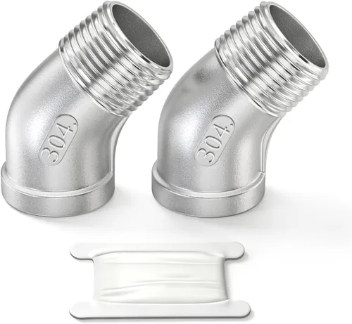 Vista 19 de TAISHER 2 piezas de acero inoxidable 304 accesorios de codo de 90 grados, tubo hembra NPT de 1 pulgada a 1 pulgada NPT hembra 304 accesorio