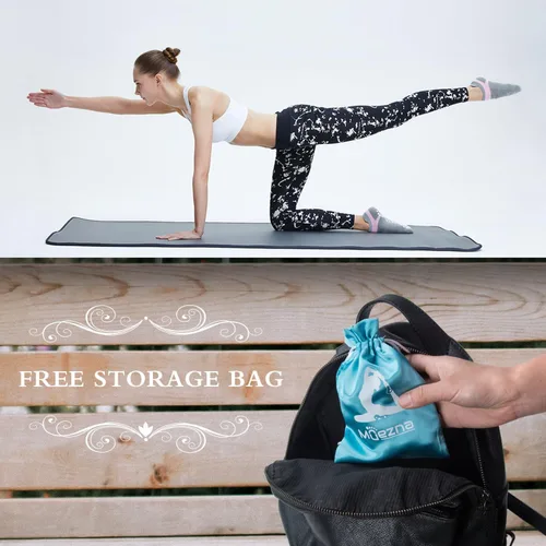 Vista 6 de Muezna Calcetines de yoga antideslizantes para mujer, antideslizantes, para pilates, barras, calcetines de hospital con agarres, talla 5-10