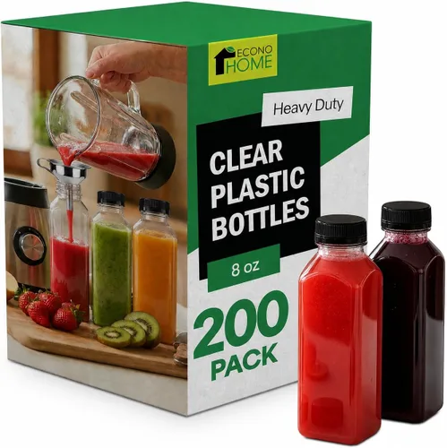 Vista 22 de EconoHome Paquete de 100 botellas redondas de jugo de 16 onzas, sin BPA