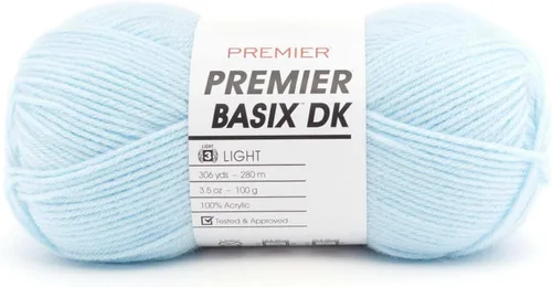 Vista 45 de Premier Yarns Basix DK - Hilo de peso, hecho de acrílico, hilo ideal para ganchillo y tejido, lavable a máquina, rubor, 3.5 onzas, 306 yardas