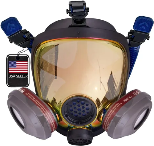Vista 11 de Parcil Distribution Full Face Respirator Mask - Air Purifying, Organic Vapor & Particulate - Industrial Use - CE Tested