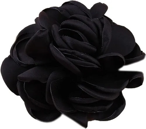 Vista 12 de Huralona 10 flores de cinta de satén para manualidades, lazo, boda, diciembre, vintage, flores de tela, rosas artificiales para tocado, apliques