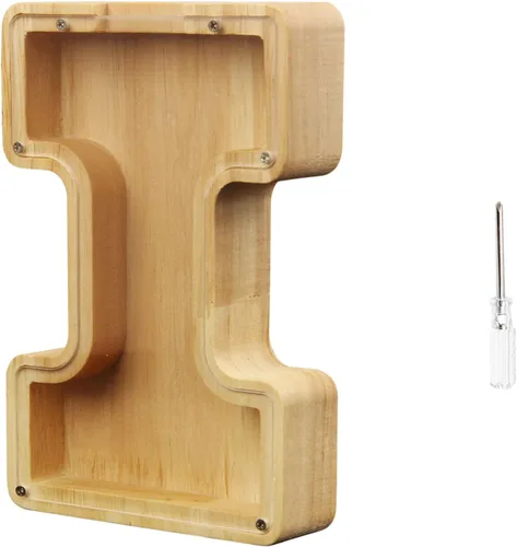 Vista 7 de TAONE Alcancía personalizada para niños, con grabado láser y letras de madera personalizadas