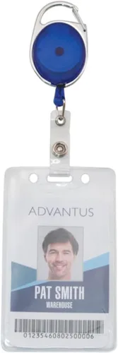 Vista 6 de Advantus Carretes retráctiles de identificación con mosquetón, colores surtidos, paquete de 20
