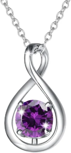Vista 33 de FANCIME Dainty Infinity Birthstone Necklaces Sterling Silver Pendant abr-04