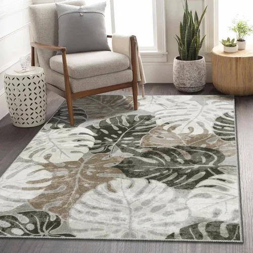 Vista 20 de Wonnitar Leaf - Alfombra de cocina de 2x3 pies, alfombra azul pequeña para baño, alfombra decorativa lavable para mesita de noche, planta