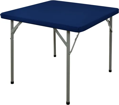 Vista 38 de Mantel Cuadrado Elástico Ajustable, Cubierta de Mesa de Poliéster Resistente al Viento, Mantel Resistente a Rayones y Lavable para Mesas Plegables
