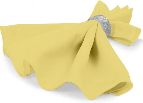 Vista 7 de Ultimate Textile -1 docena - Reversible Shantung Satin - Majestic - Servilletas de tela Majestic de 17 x 17 pulgadas de seda de maíz amarillo claro