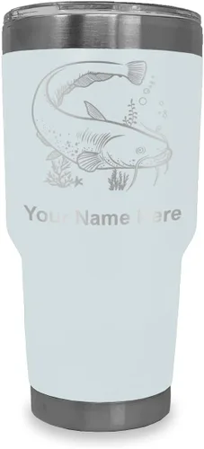 Vista 34 de LaserGram Vaso aislado al vacío de 20 onzas, bagre, grabado personalizado incluido (negro)