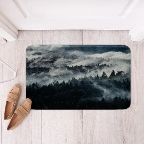 Vista 8 de Erosebridal Alfombra de baño turquesa de 16 x 24 pulgadas, antideslizante, verde azulado y gris, para niñas y adultos, alfombra de puerta