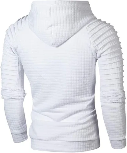 Vista 2 de LISTHA Sudadera con capucha para hombre, a cuadros, con capucha