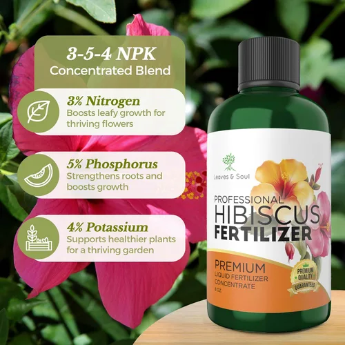 Vista 4 de Leaves & Soul - Líquido fertilizante de hibisco 3-5-4, alimento vegetal