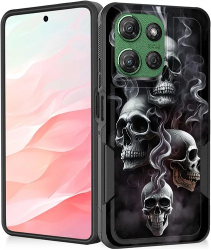Vista 132 de Funda para Moto G Play 4G 2024, resistente de doble capa híbrida de policarbonato duro, goma suave, a prueba de golpes, funda protectora resistente