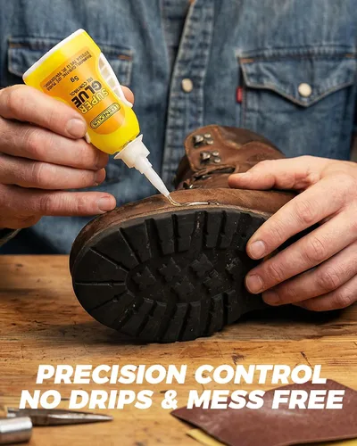 Vista 5 de Super pegamento y cemento para zapatos – 0.18 oz de gel CA Adhesión instantánea resistente, reparación de suela transparente impermeable