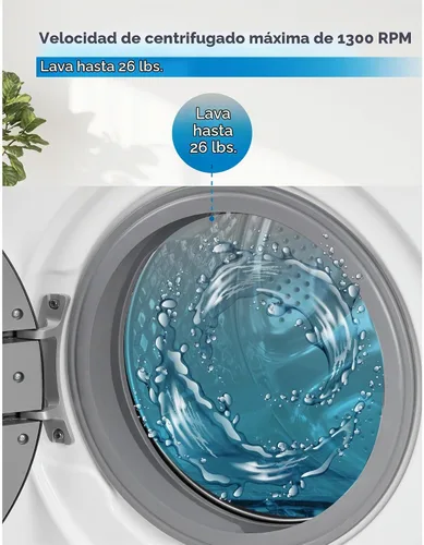 Vista 5 de BLACK+DECKER Lavadora de carga frontal, lavadora compacta de 2.7 pies cúbicos con pantalla LED y 16 ciclos