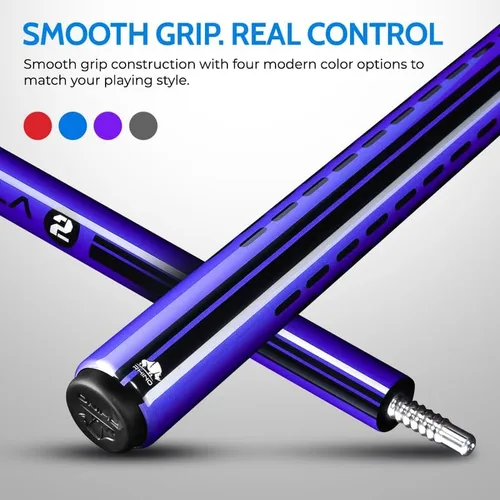 Vista 5 de RHINO Nebula 2 Pool Cue - Premium Carbon Fiber Shaft & Composite Butt. Time Crystal Tip, Pro Taper Design. 3/8-8 Joint, Wrapless. Low Deflection