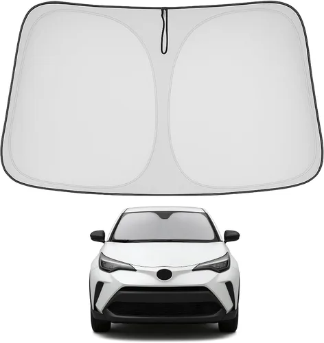 Vista 293 de Proadsy Parasol para parabrisas Rivian R1S 2022-2025 2026 de 4 capas plegable, protector de parasol frontal que bloquea los rayos UV, mantiene