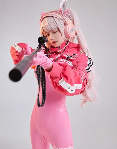 Vista 6 de Cosplay.fm Traje de cosplay de Nikki Alice para mujer con guantes para las orejas