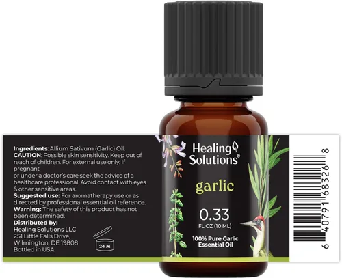 Vista 2 de Healing Solutions Aceite esencial de ajo - 0.33 onzas líquidas
