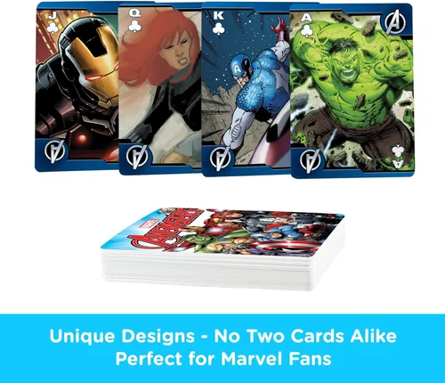 Vista 3 de AQUARIUS Marvel Avengers Comics - Juego de cartas de 3 pulgadas, multicolor
