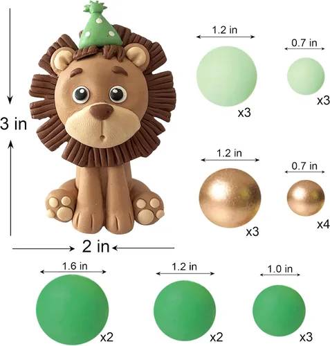 Vista 2 de Decoración para tartas de animales de selva de safari de león para decoraciones de fiesta de cumpleaños con temática