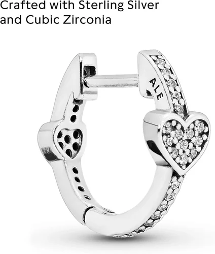 Vista 3 de Pandora Pendientes de aro con diseño de corazones