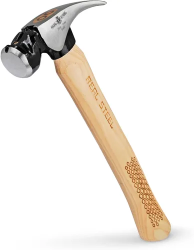 Vista 9 de REAL STEEL Martillo de garra curvada de cabeza magnética de 16 onzas con mango de madera de nogal garra con cara lisa 0401