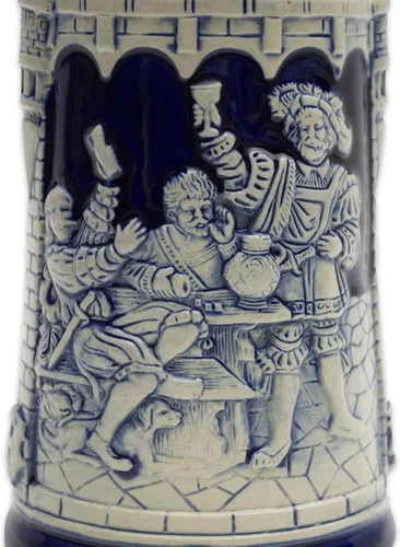 Vista 7 de Taza de cerveza azul cobalto de 0.6 litros, taza de cerveza grabada con castillo festivo, regalo de cerveza ideal para hombres, taza de jarra