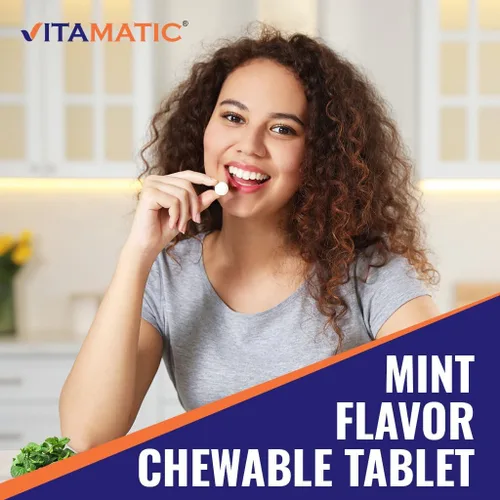Vista 4 de Vitamatic Salivarius Complex 10 mil millones de tabletas masticables con sabor a menta – 60 unidades – Probióticos masticables de salud oral +