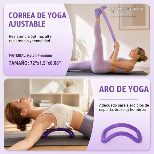 Vista 9 de JKSHMYT Pilates Kit, Pilates Ring and Equipment for Home Workouts Set