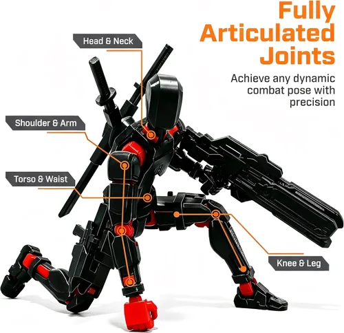Vista 5 de Titan 13 Figuras de acción, robot simulado multiarticulado 13 figuras de acción 3 piezas