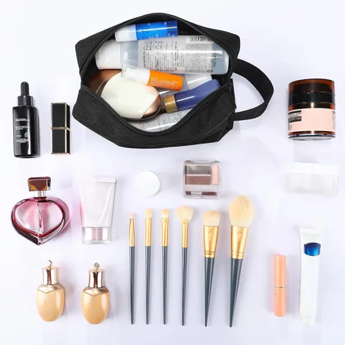 Vista 5 de Paterr Neceser de Viaje de 16 Piezas para Mujeres y Hombres, Grande, Resistente al Agua, Bolsa de Afeitar Colgante, Bolsa Cosmética con Asa y Negro