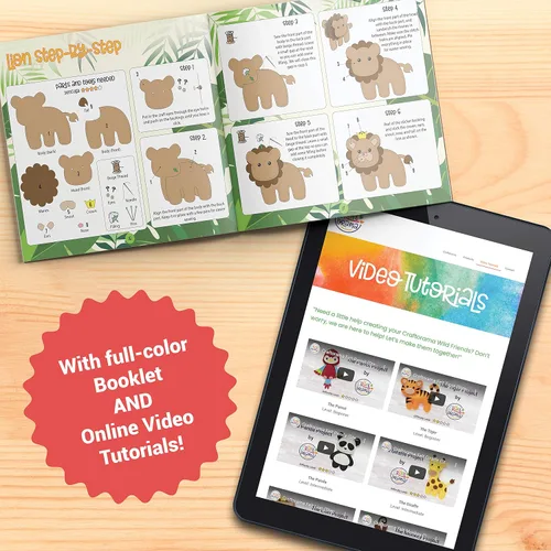 Vista 4 de Craftorama Kit de costura para niños, divertido y educativo juego de manualidades de animales para niños y niñas de 7 a 12 años, kit de manualidades