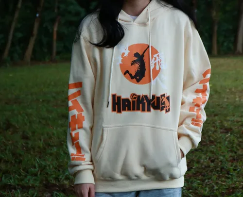Vista 2 de Sudadera con capucha de anime Karasuno High School Cosplay con capucha para fanáticos del anime