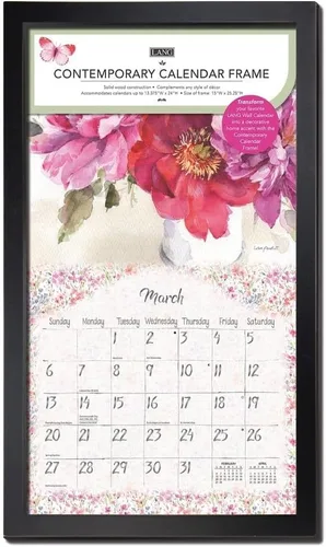Vista 4 de Lang Brands, LLC, marco de calendario de pared contemporáneo, acabado negro