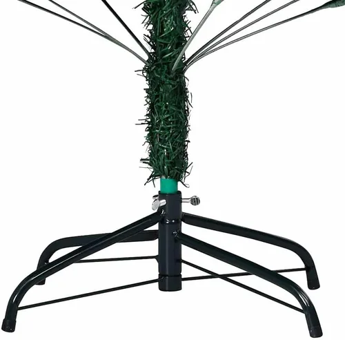 Vista 4 de 6.5ft Pre-Lit Artificial Christmas Tree with 250 LED Lights, Hinged PVC Branches, Metal Stand, and Decorative Balls for Indoor Holiday Decor Verde