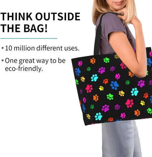 Vista 2 de Bolsa de mano para mujer, bolsa de playa grande, reutilizable, bolsa de comestibles, bolsa de hombro casual, bolsa de mano para compras, viajes