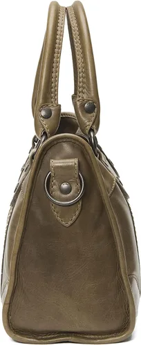 Vista 16 de Frye Melissa - Bolso de mano de piel con cremallera y correa ajustable para el hombro y asa superior