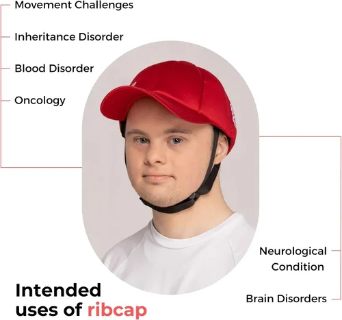 Vista 8 de Ribcap Baseball Cap Medical Grade Protective Helmet Red Soft Helmet for Epilepsy Protective Hat for Seizures