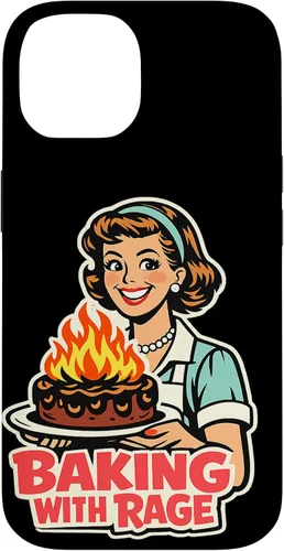 Vista 4 de Baking with Rage Retro 1950s Housewife Pop Art Humor Case for iPhone 17