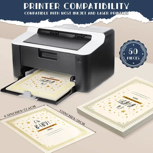 Vista 3 de Fainne El kit de 50 juegos de certificados incluye 50 soportes para certificados de 9.5 x 12 pulgadas, 50 papeles de tamaño carta, 50 piezas