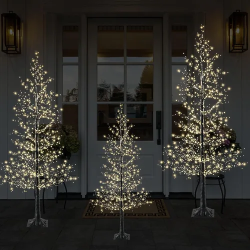 Vista 8 de Juego de árbol de abedul iluminado de 2 a 4 pies con 500 luces LED blancas Árboles negros